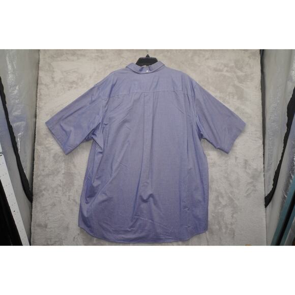 Duluth Trading Co Short Sleeve Button Down Shirt Blue Chambray 2XLT Cotton - Picture 4 of 5